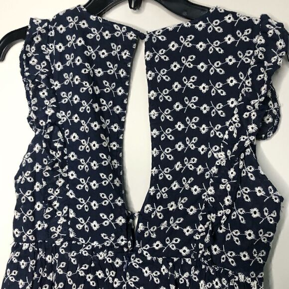 Gianni Bini Navy Blue Lined Eyelet Dress Small - Picture 10 of 14